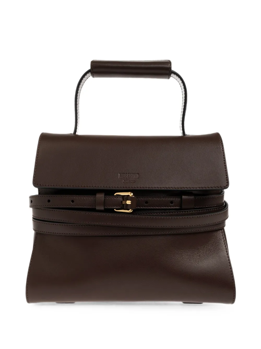 Moschino Tie Me leather tote bag - Marrone