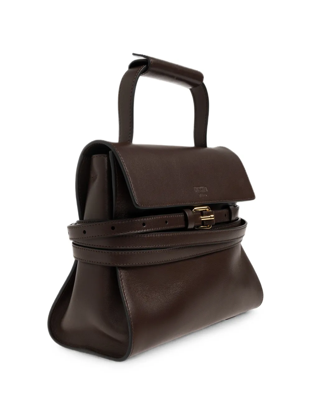 Moschino Tie Me leren shopper Bruin