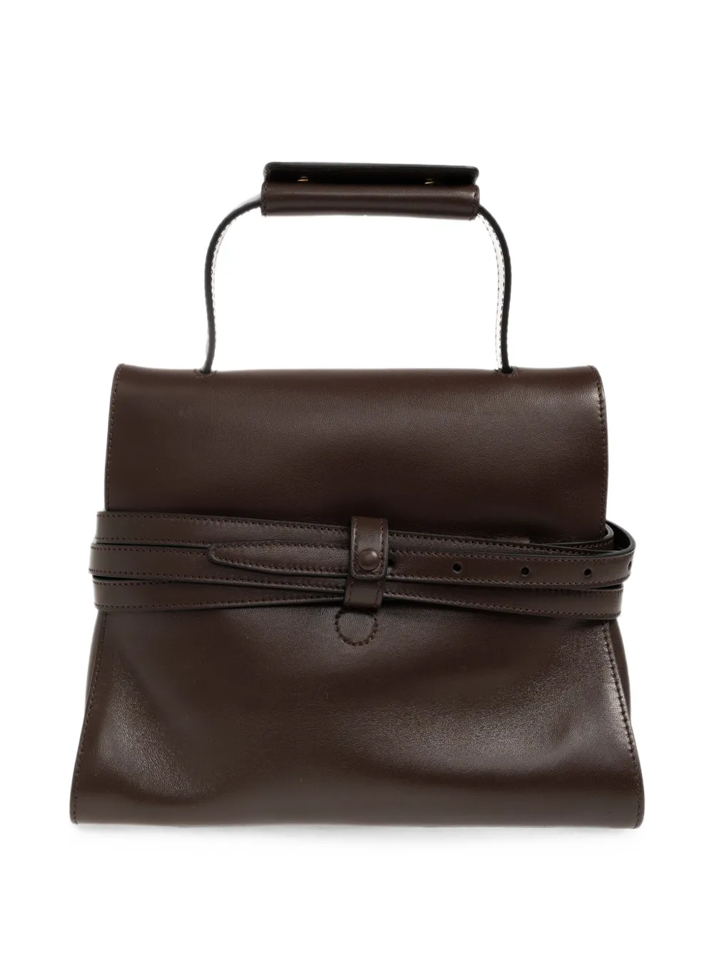 Moschino Tie Me leren shopper Bruin