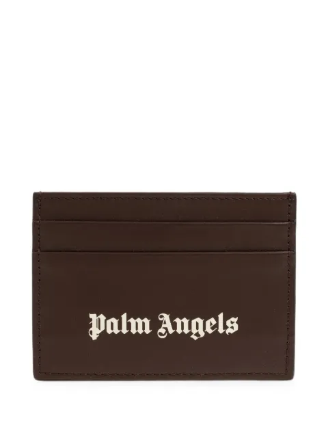 Palm Angels logo-print leather card holder