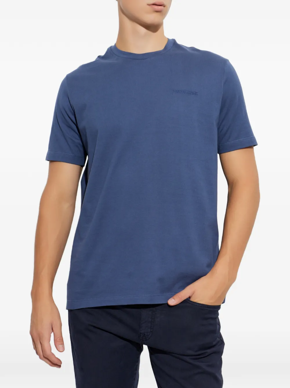 Paul & Shark T-shirt met geborduurd logo Blauw