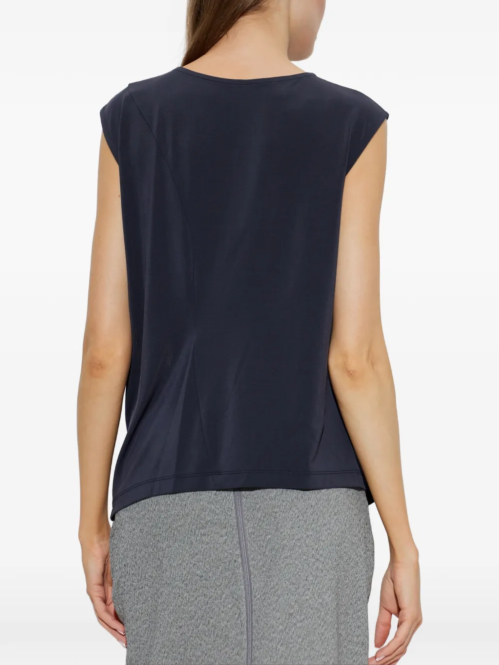 Issey Miyake Gedrapeerde mouwloze top Blauw