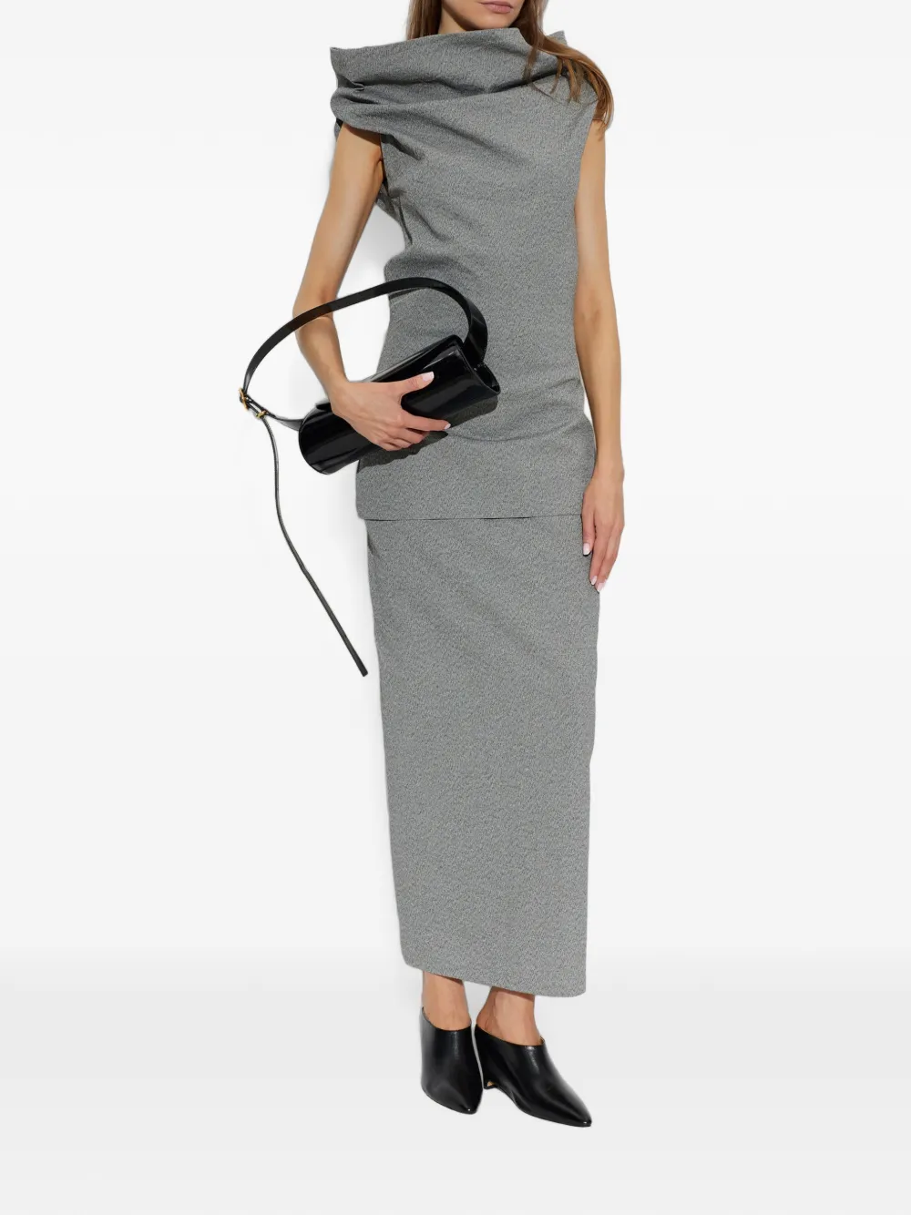 Issey Miyake Allow high-waist maxi-rok Grijs