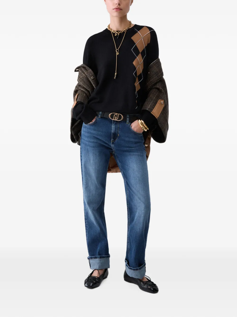 LIU JO Straight jeans met manchetten Blauw