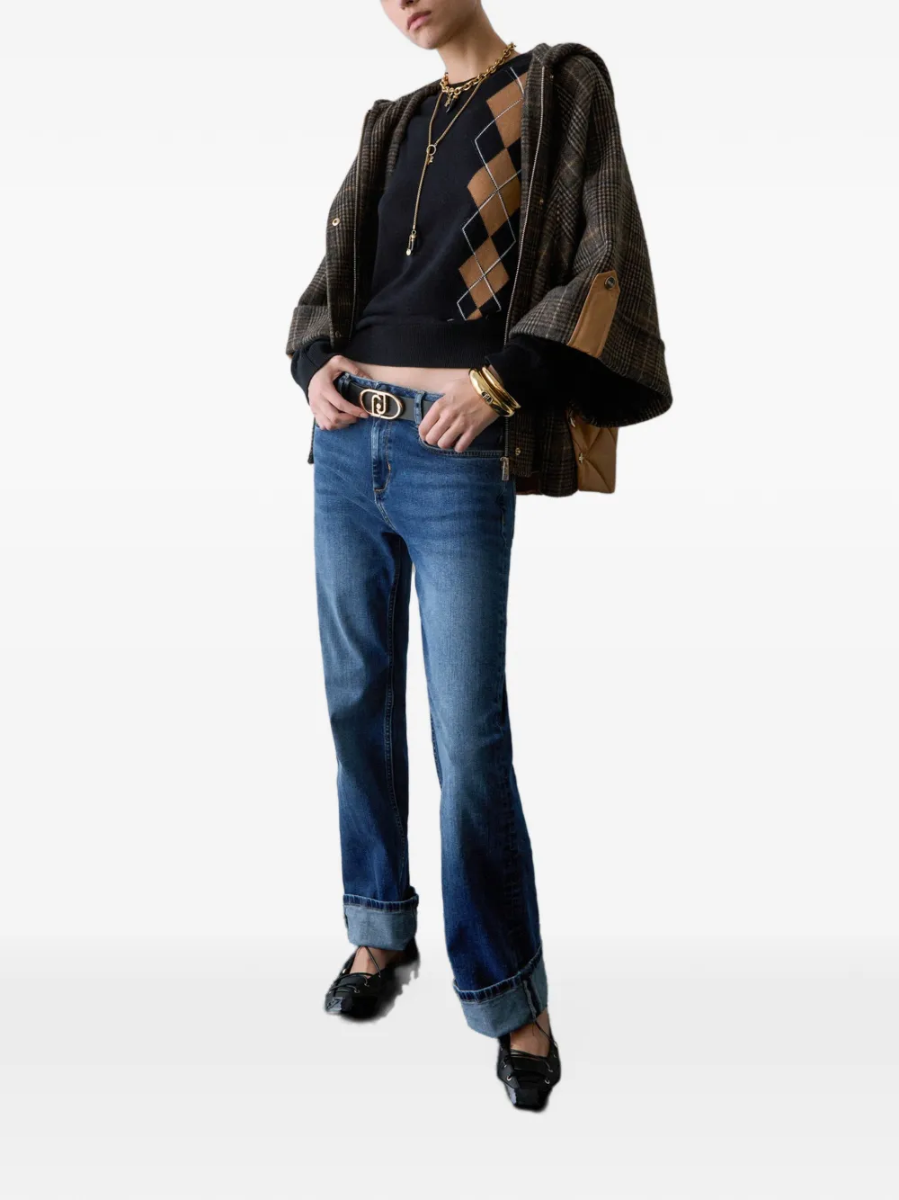 LIU JO Straight jeans met manchetten Blauw