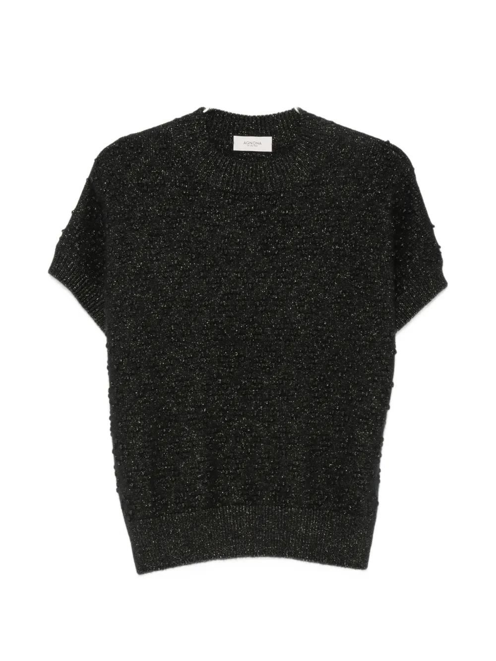 Agnona bobble-knit metallic-thread sweater - Nero