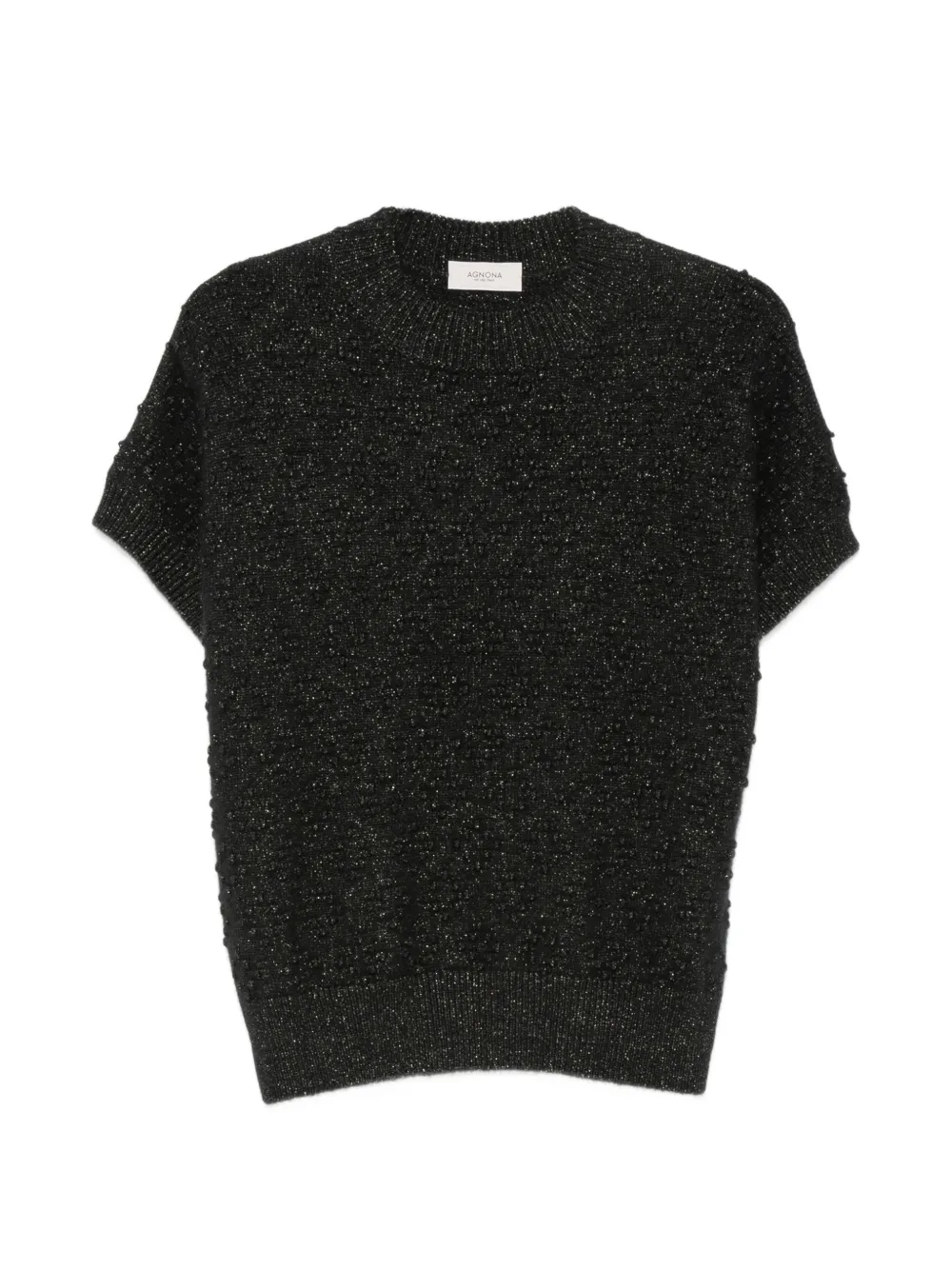 Agnona bobble-knit metallic-thread sweater - Nero
