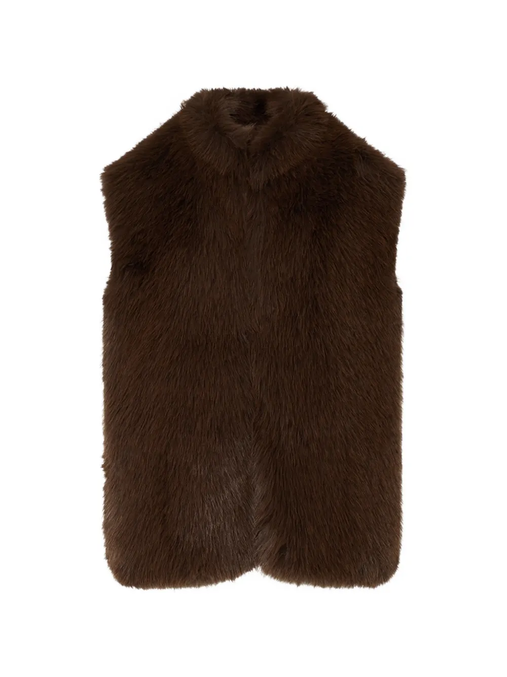 LIU JO faux-fur vest with belt - Marrone