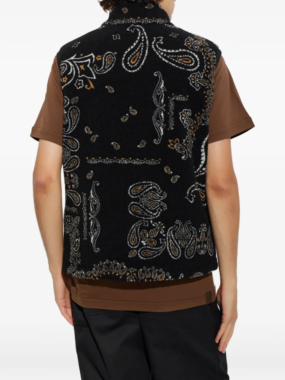 Moncler Omkeerbare bodywarmer met paisley-print Zwart