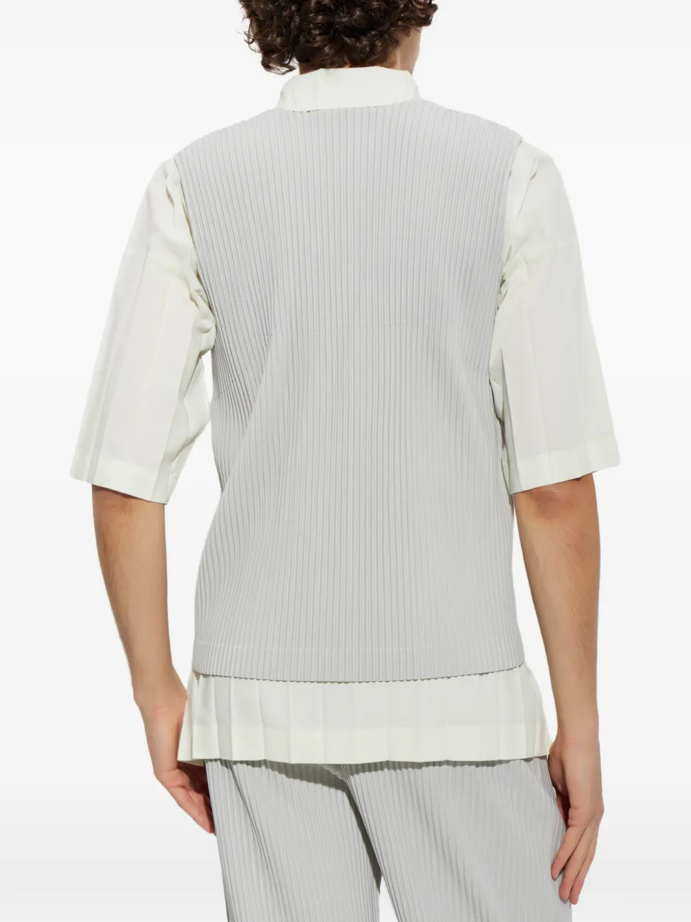 Homme Plissé Issey Miyake Geplooide spencer Grijs
