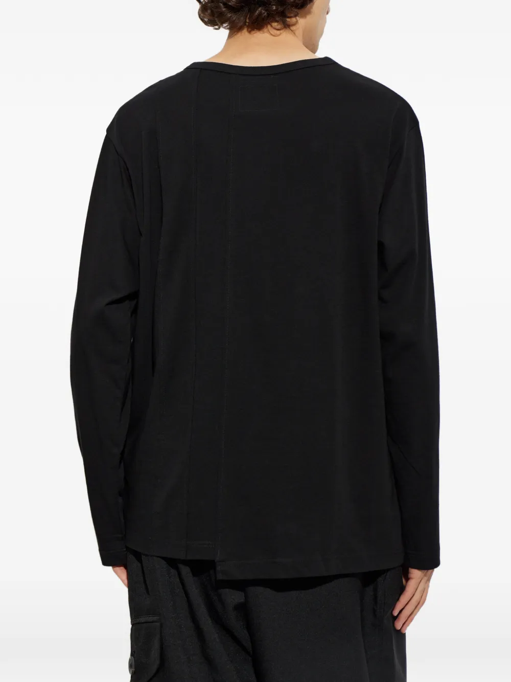 Yohji Yamamoto T-shirt met lange mouwen en zoomdetail Zwart