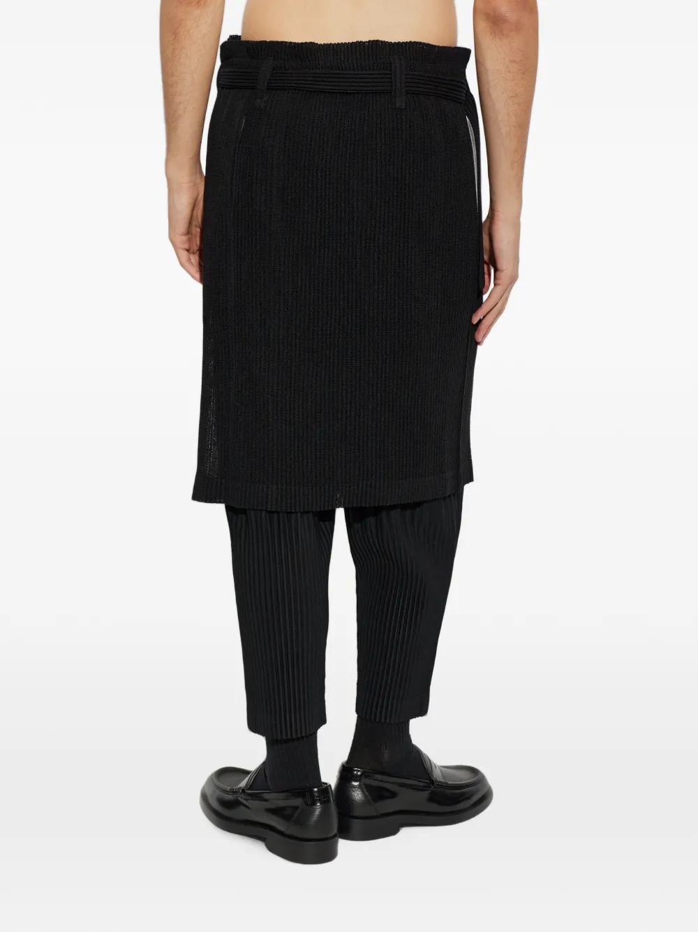 Homme Plissé Issey Miyake Geplooide wikkelrok Zwart