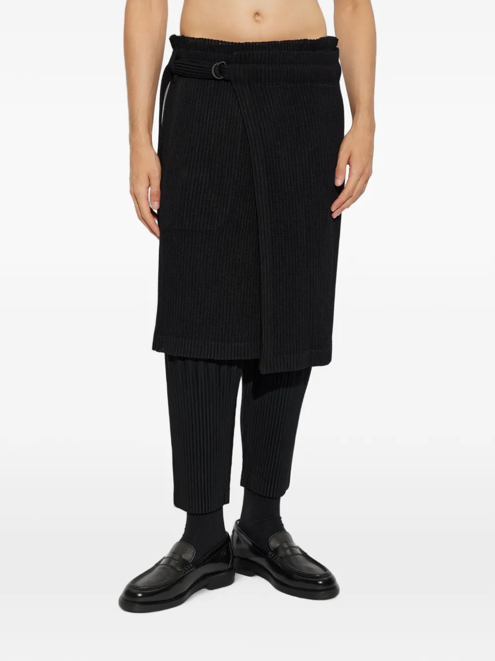 Homme Plissé Issey Miyake Geplooide wikkelrok Zwart