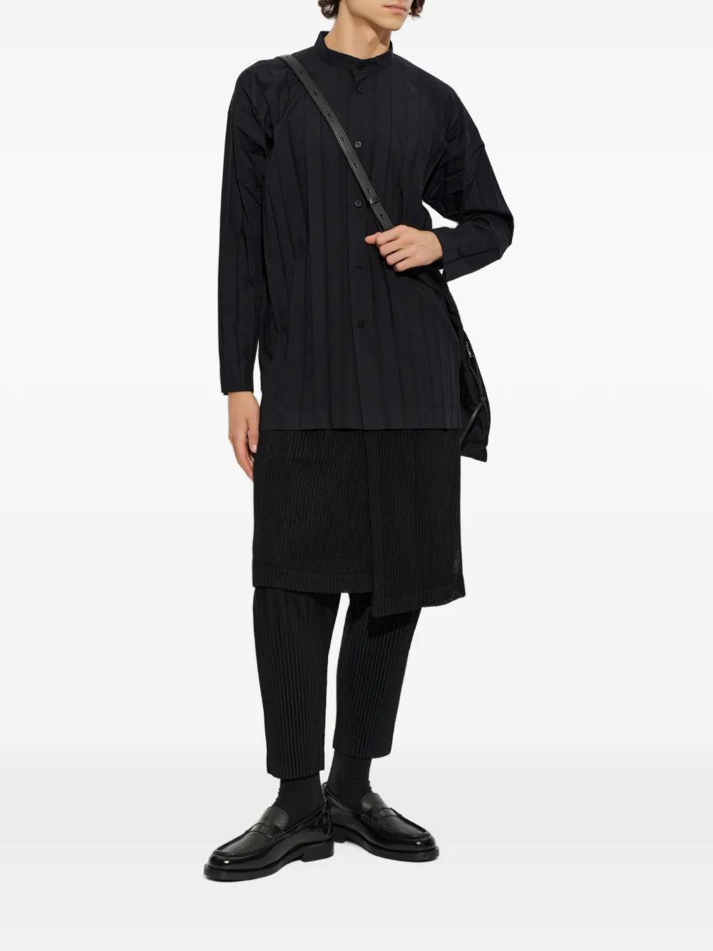 Homme Plissé Issey Miyake Geplooid overhemd Zwart