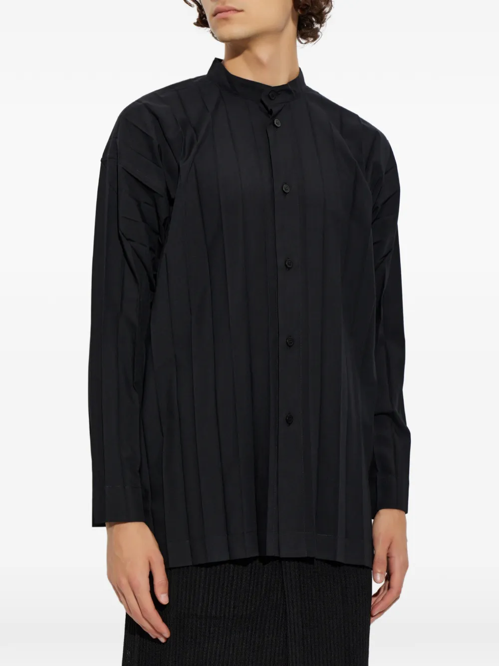 Homme Plissé Issey Miyake Geplooid overhemd Zwart