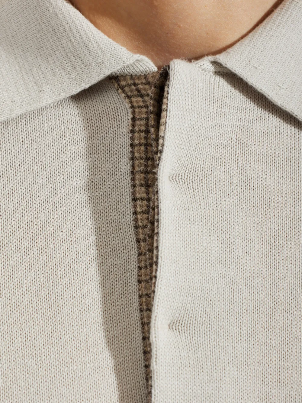 Eleventy Poloshirt met geruite afwerking Grijs