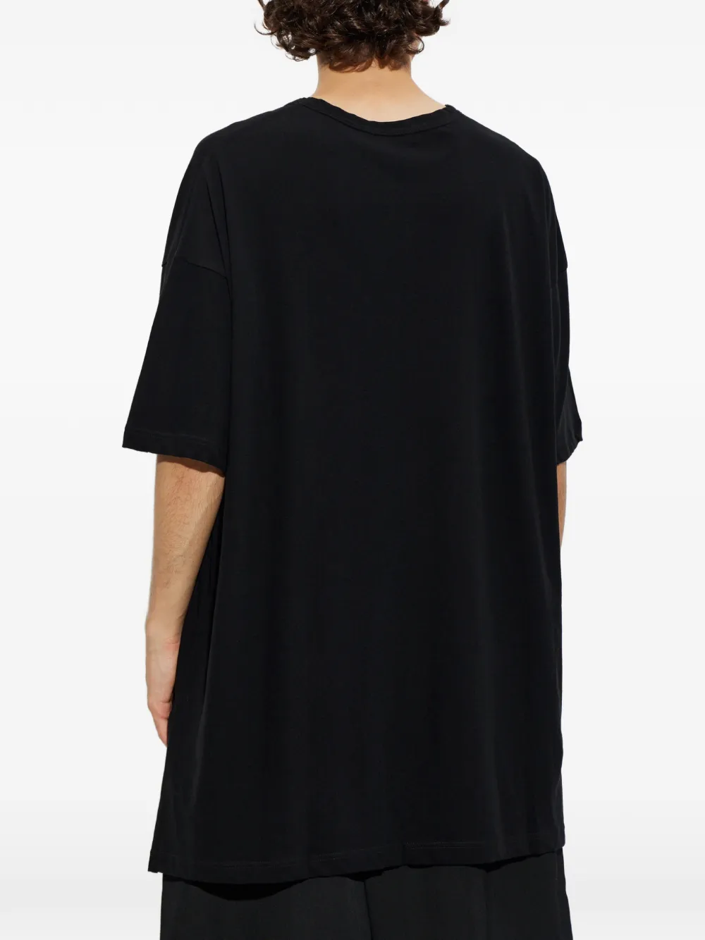 Yohji Yamamoto Oversized T-shirt met gedrapeerde zak Zwart