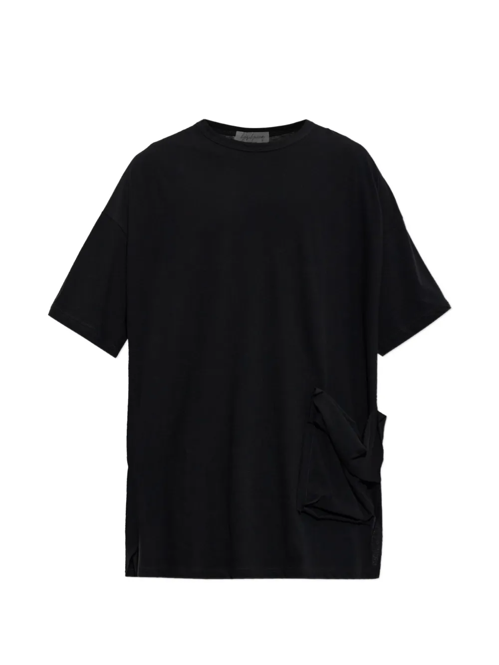 Yohji Yamamoto oversized draped-pocket T-shirt - Nero