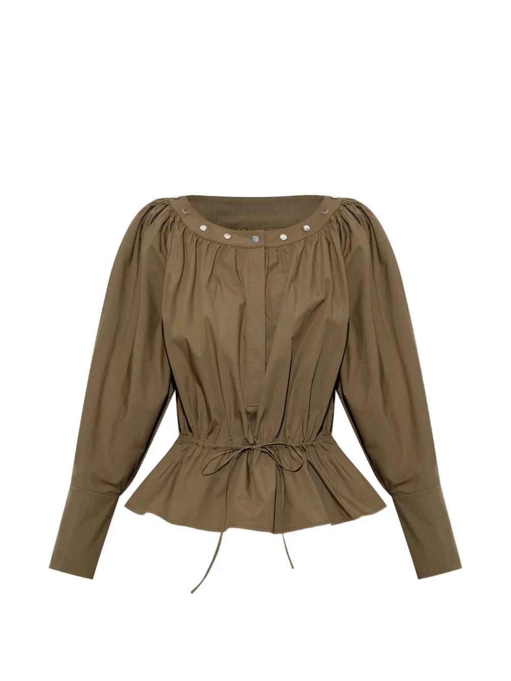 Tory Burch stud-embellished peplum top - Verde