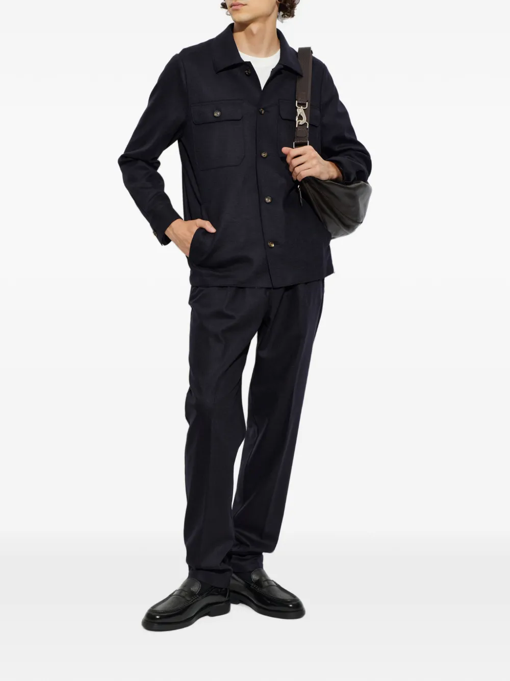 Eleventy Button-up overhemd met zakdetail Blauw