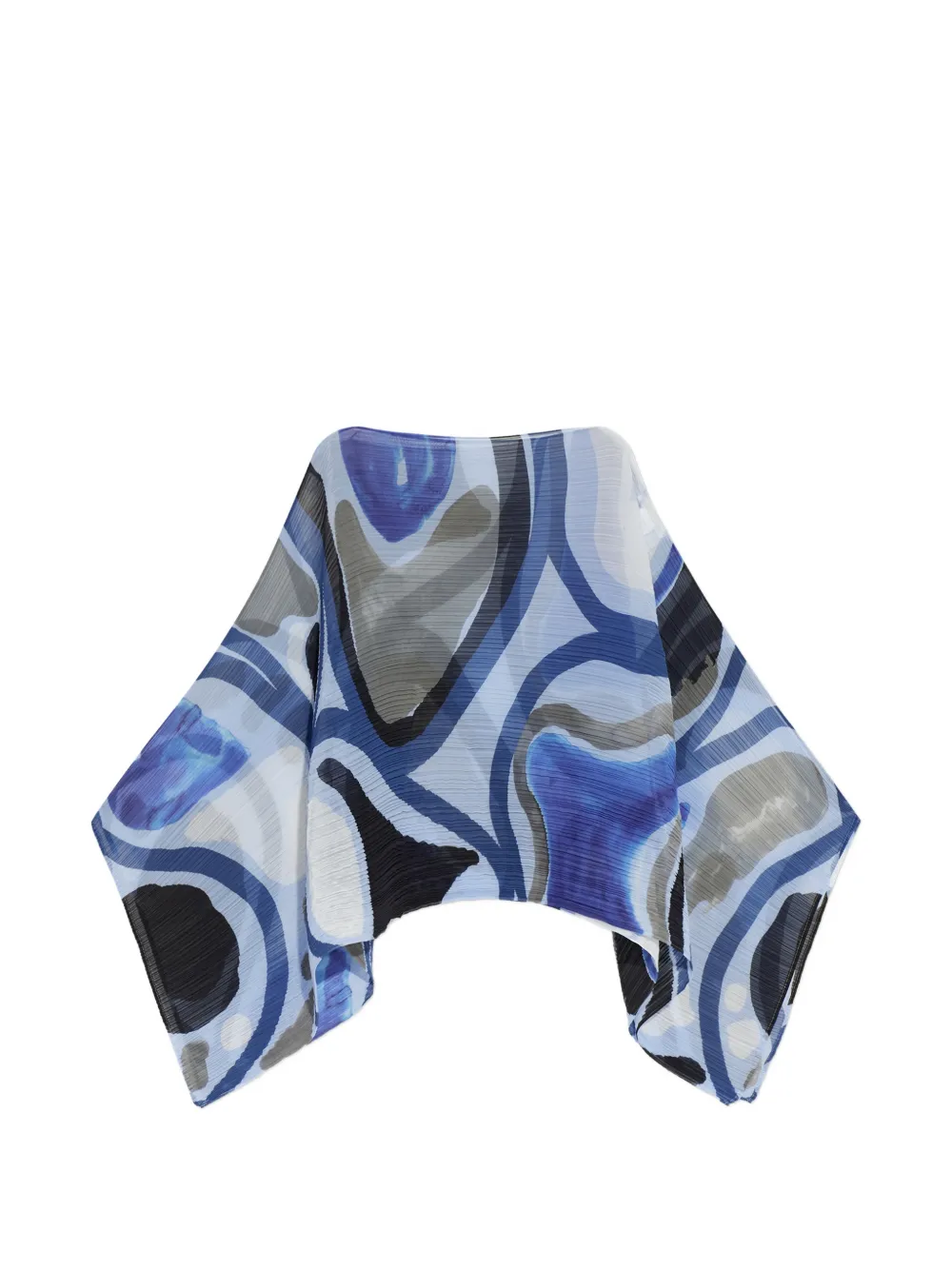 Pleats Please Issey Miyake Top met abstracte print Blauw