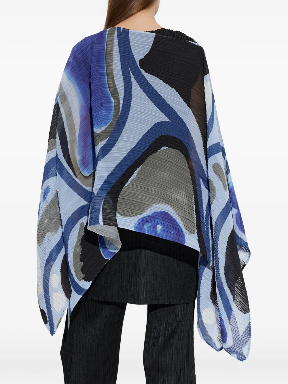 Pleats Please Issey Miyake Top met abstracte print Blauw