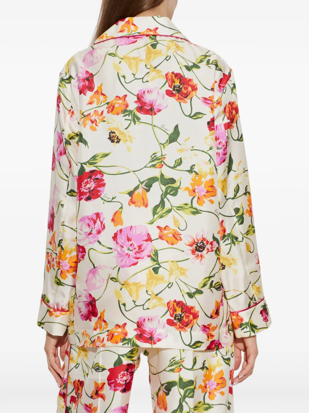 Kenzo Wildflower zijden blouse Beige