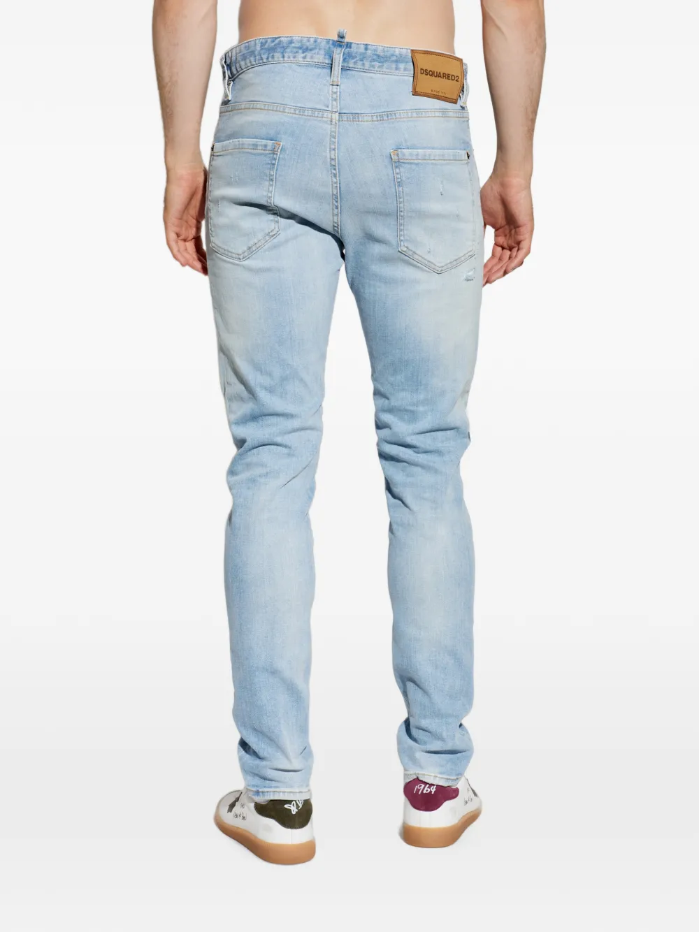 DSQUARED2 super bleached stretch skater jeans Blauw