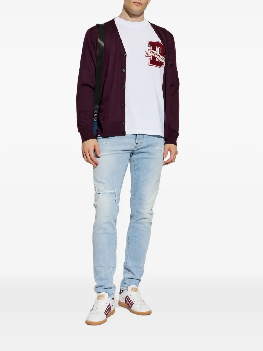 DSQUARED2 super bleached stretch skater jeans Blauw