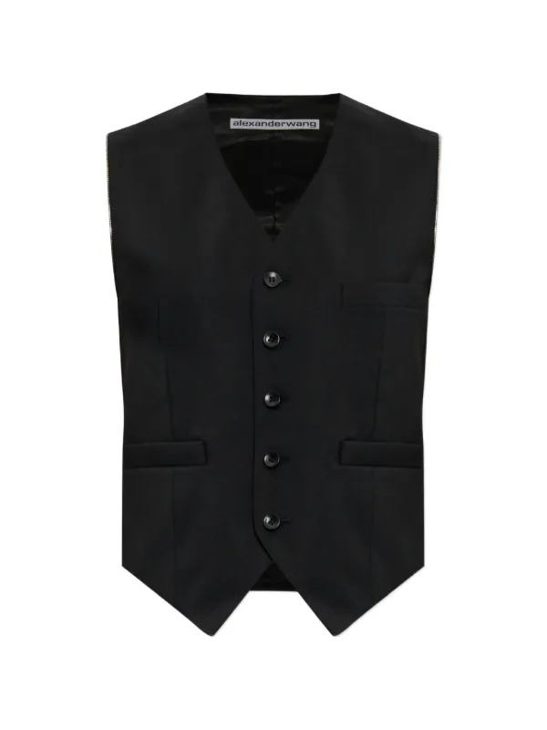 Zip-detail Waistcoat in Black