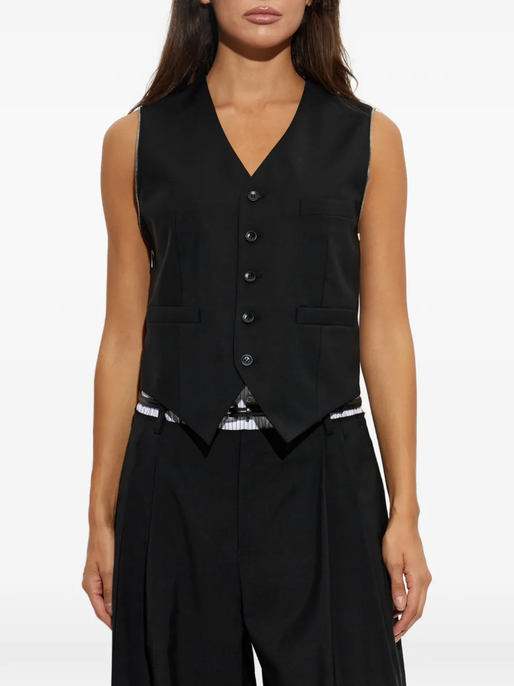 Alexander Wang Gilet met ritsdetail Zwart