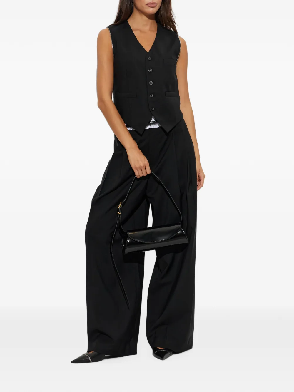 Alexander Wang Gilet met ritsdetail Zwart