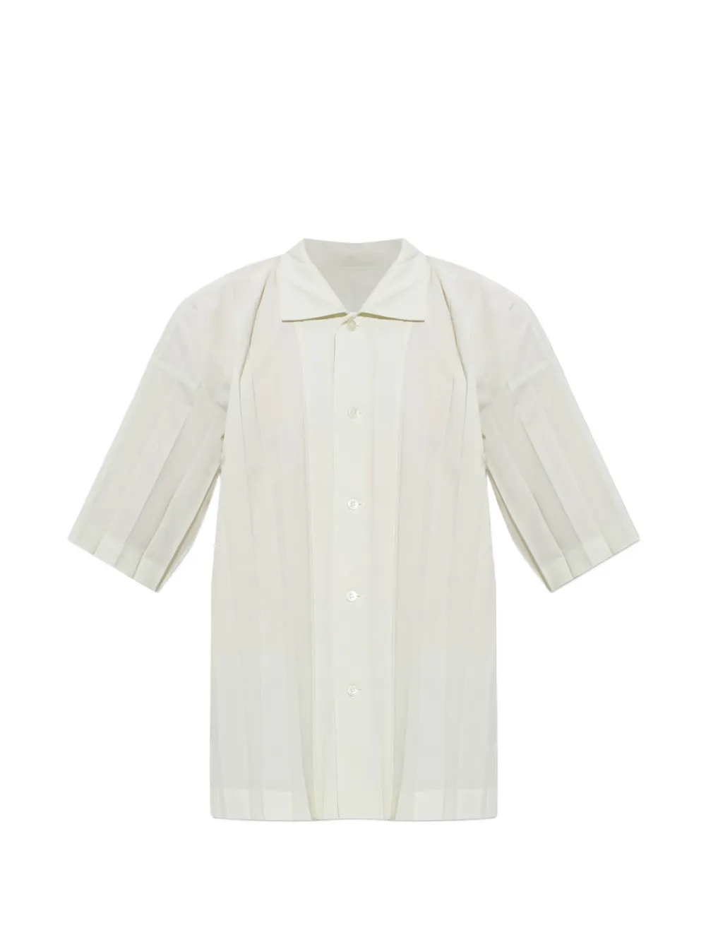 Homme Plissé Issey Miyake Camicia plissettata a maniche corte - Toni neutri