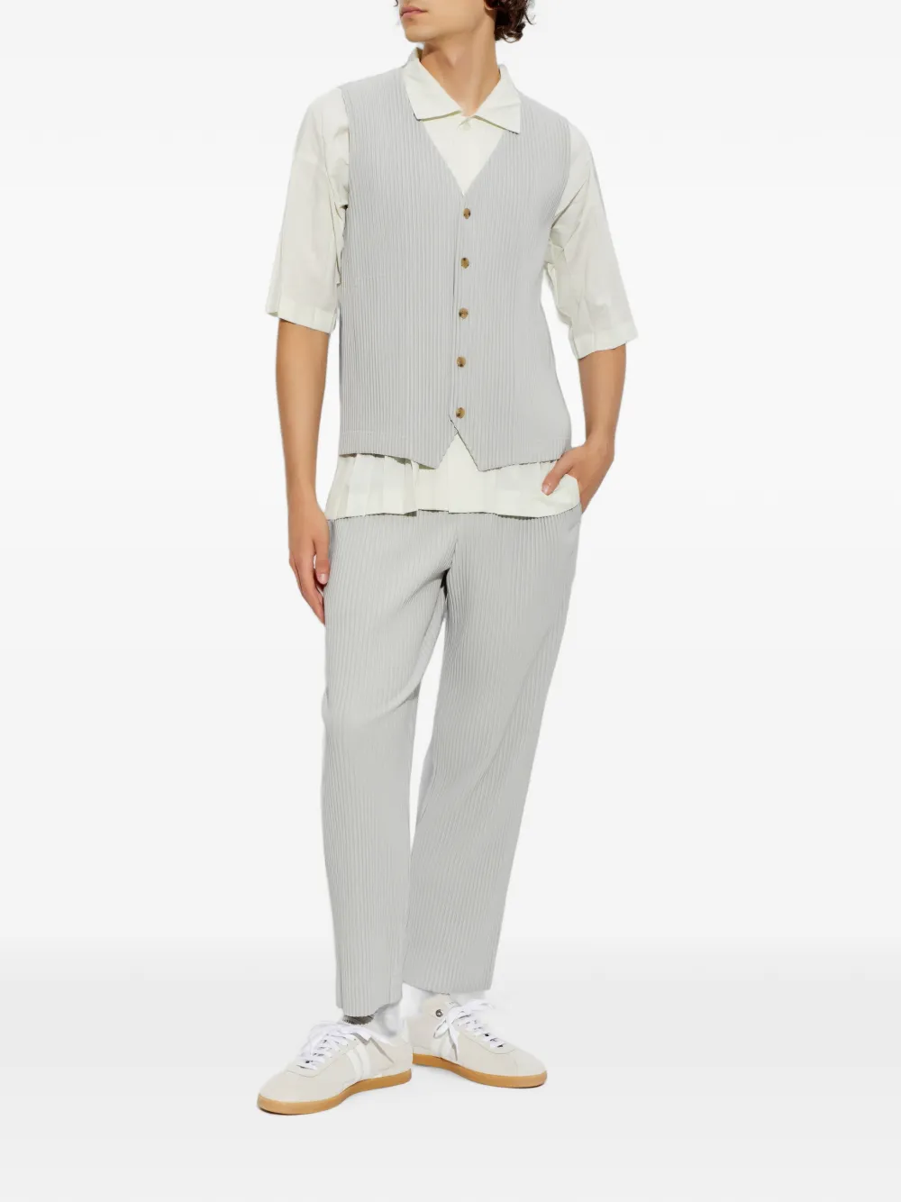 Homme Plissé Issey Miyake Gestreept overhemd Beige