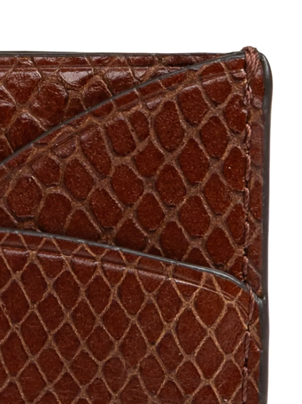 Tory Burch Romy platte pasjeshouder met slangen-reliëf Bruin