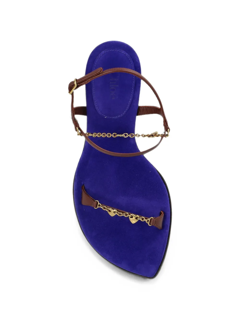Chloé Zia chain-link leather sandals Blauw