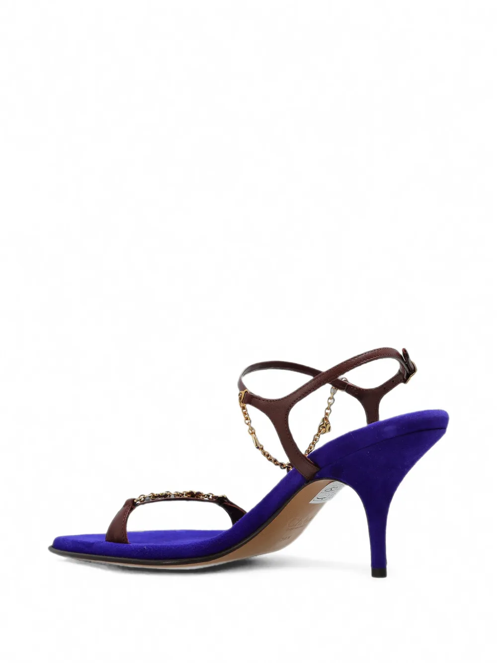 Chloé Zia chain-link leather sandals Blauw
