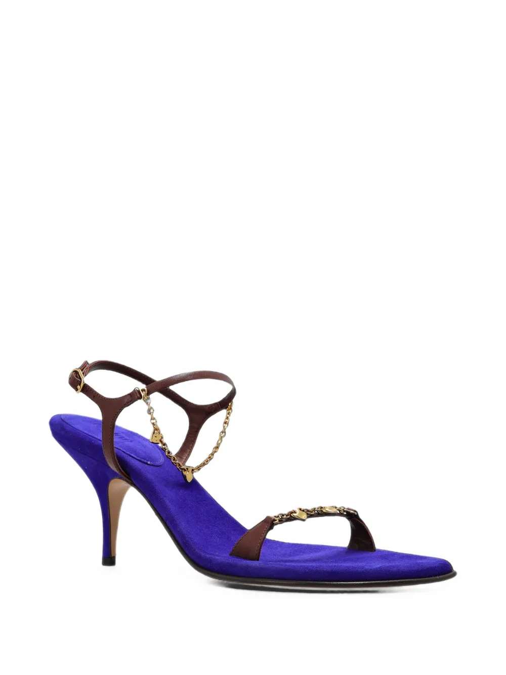Chloé Zia chain-link leather sandals Blauw