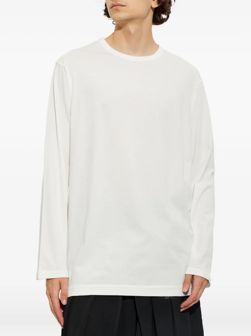 Yohji Yamamoto Top met ronde hals Wit