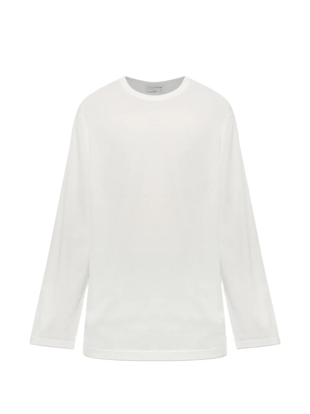 Yohji Yamamoto Langarmshirt mit rundem Ausschnitt - Weiß