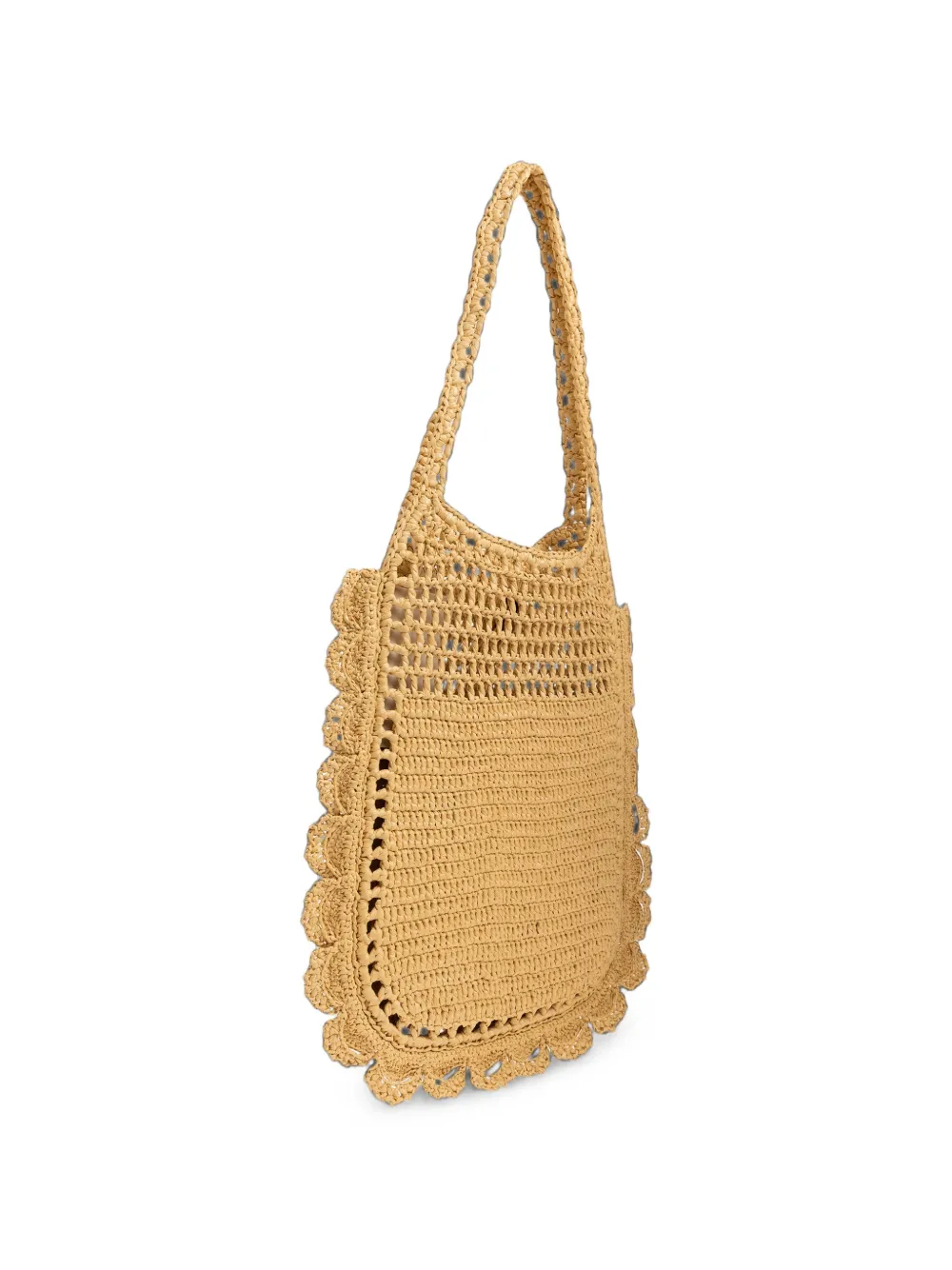 Ulla Johnson Marina ruffled raffia shoulder bag Beige