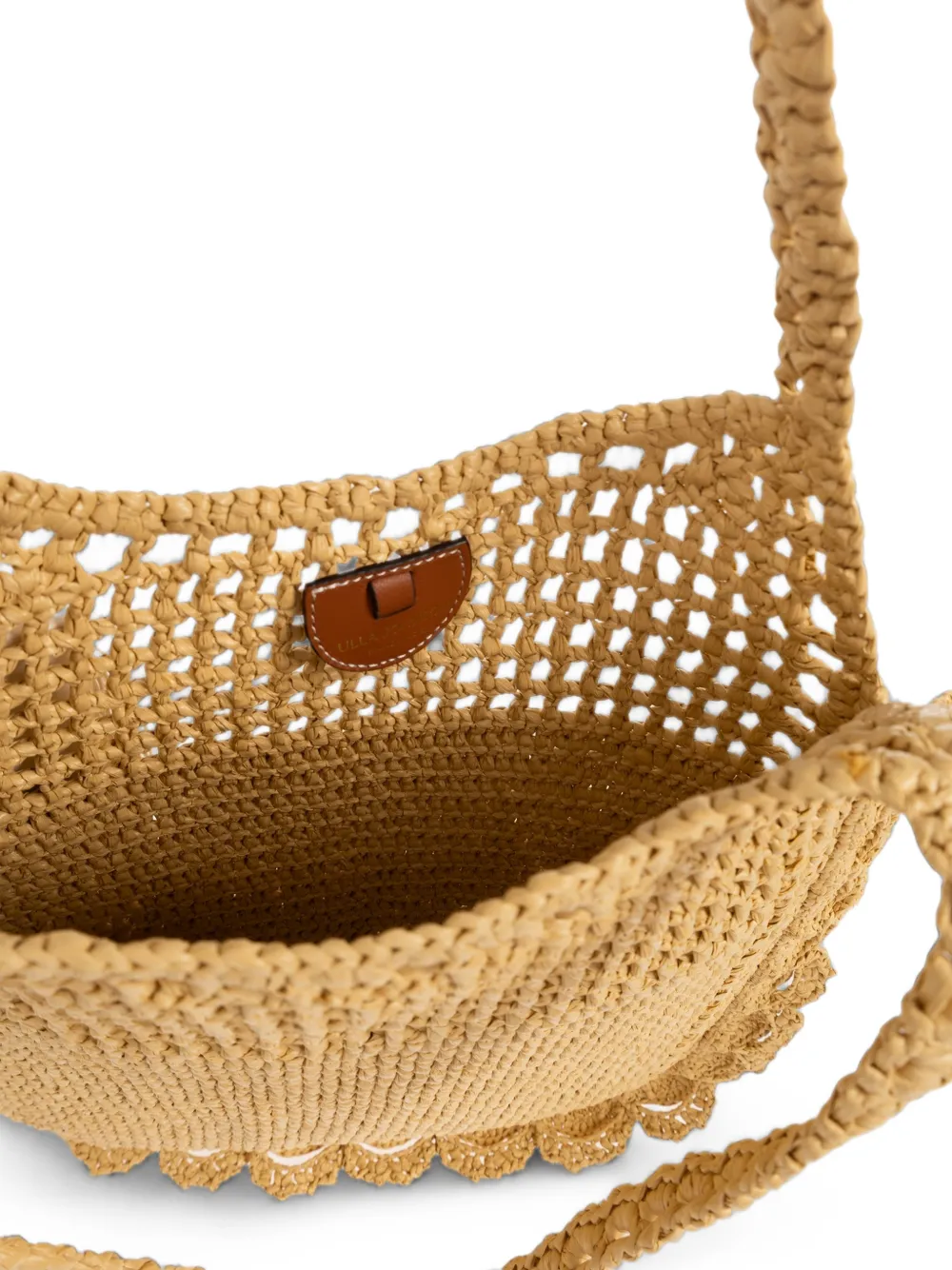 Ulla Johnson Marina ruffled raffia shoulder bag Beige
