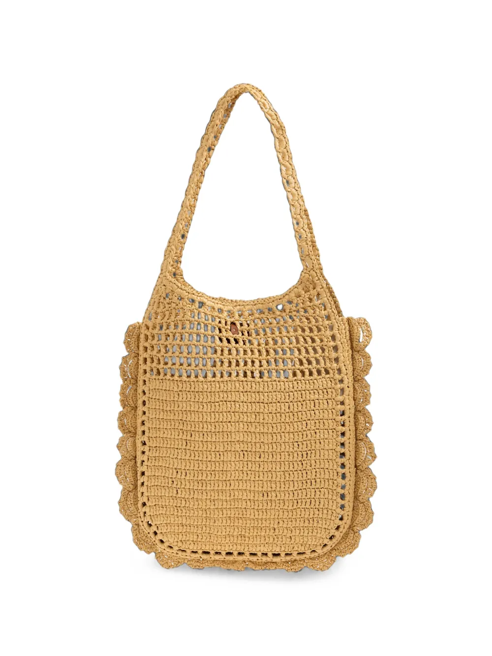 Ulla Johnson Marina ruffled raffia shoulder bag Beige