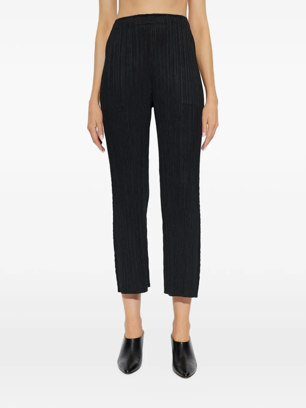 Pleats Please Issey Miyake Geplooide broek Zwart
