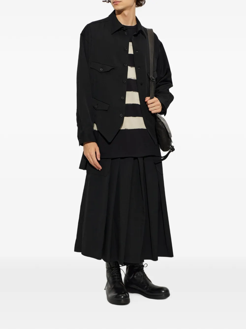 Yohji Yamamoto Asymmetrisch overhemd Zwart