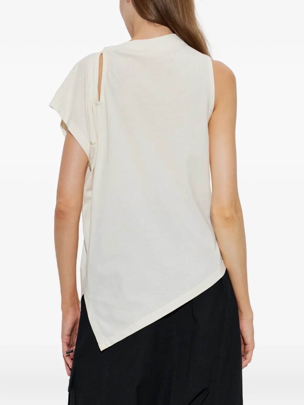 Issey Miyake Asymmetrische top met schoudersplit Beige