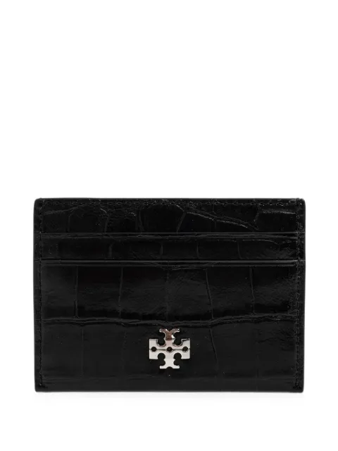 Tory Burch croc-effect logo-plaque card holder