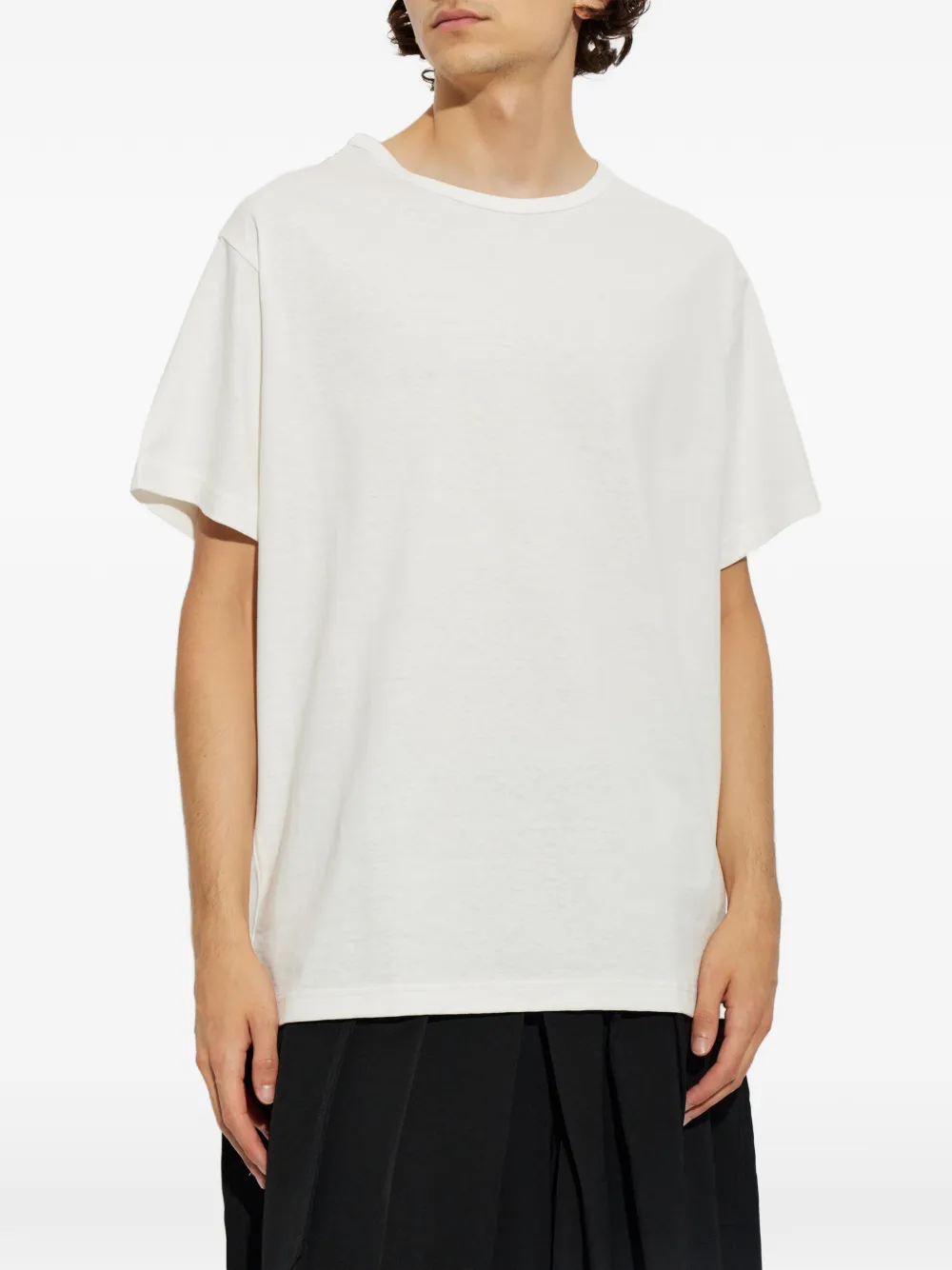 Yohji Yamamoto T-shirt met ronde hals Wit
