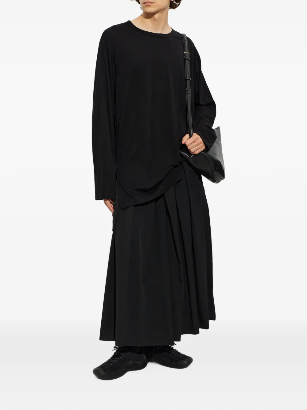 Yohji Yamamoto Asymmetrisch T-shirt Zwart