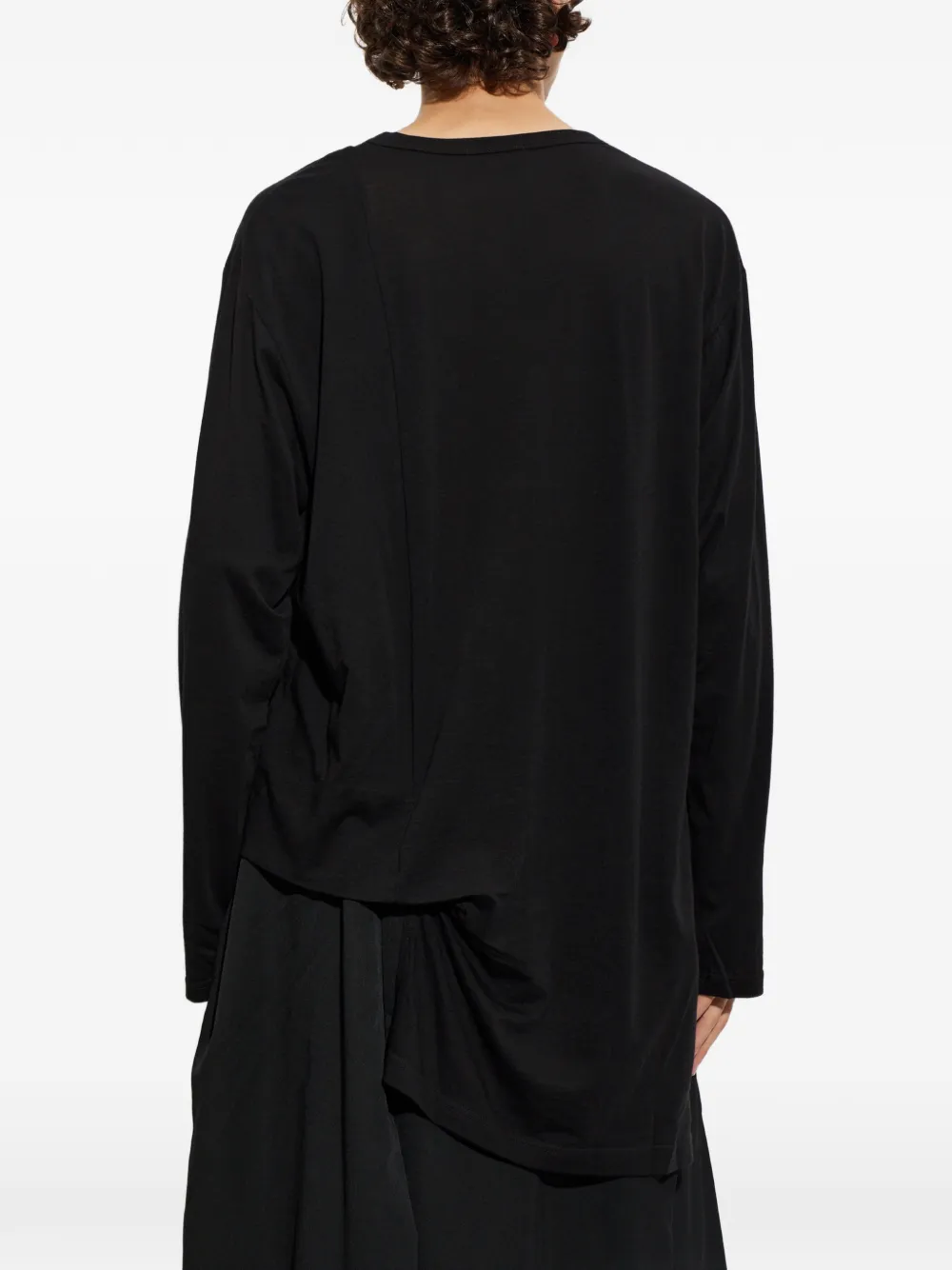 Yohji Yamamoto Asymmetrisch T-shirt Zwart